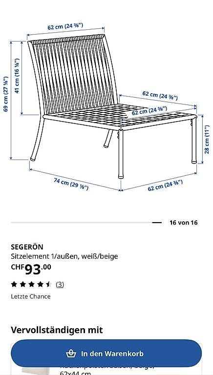 Liegen & Liegestühle: Ikea Segerön Lounge zu verkaufen  – Gebraucht aus Aarau von Augusta14 3