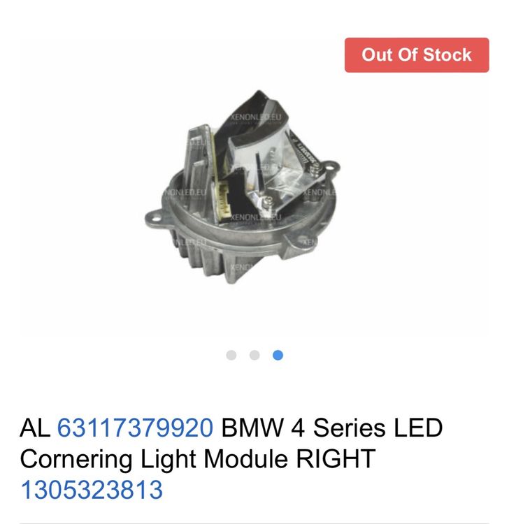 BMW Tutti pezzi di ricambio auto: BMW ABBIEGELICHT LED-MODUL L & R 63117379920 – Usato da uster venduto da automen 3