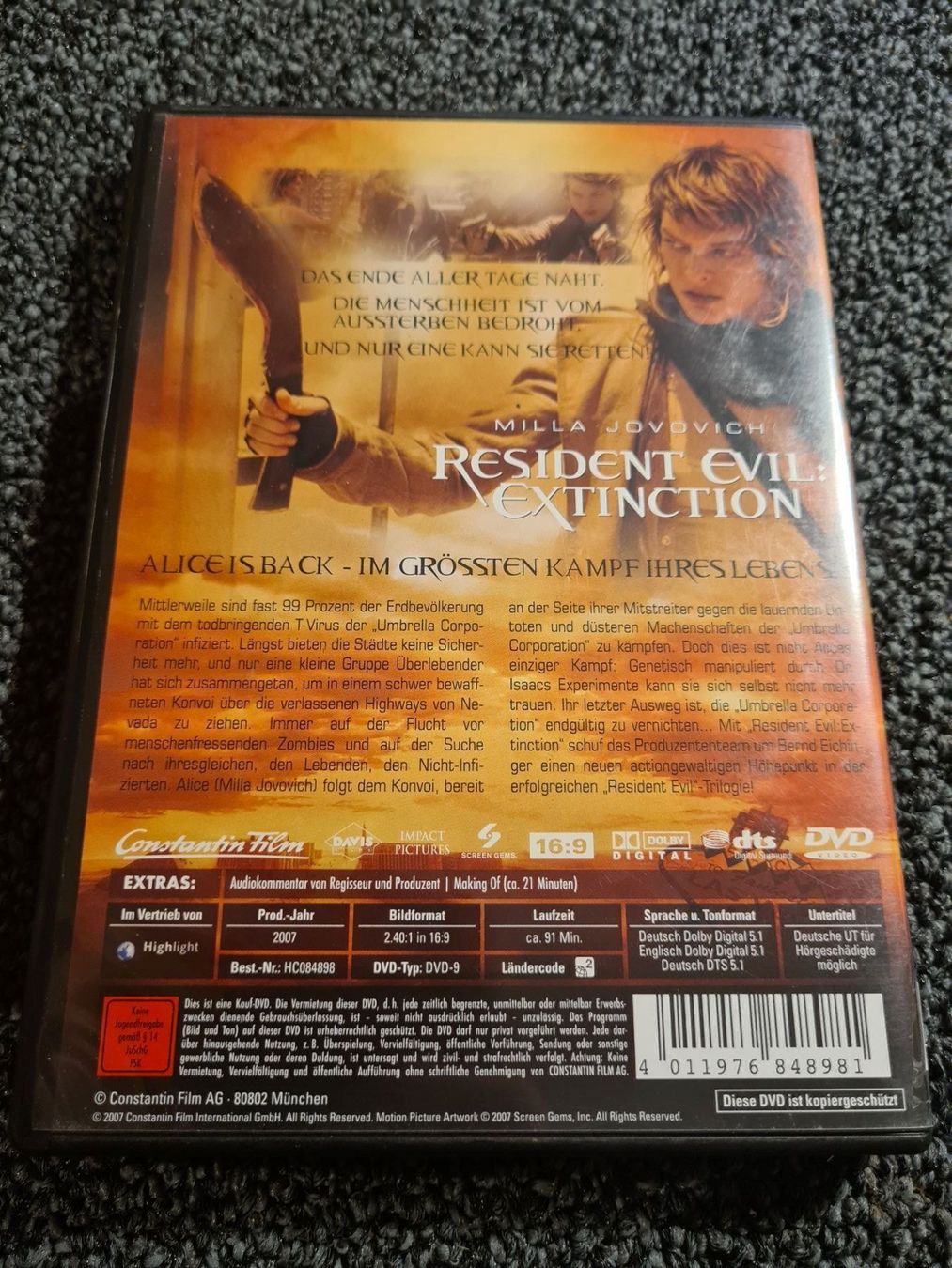 Tutti i DVDs: RESIDENT EVIL:EXTINCTION(9684) – Usato da Ruswil venduto da jan_bxl5 1