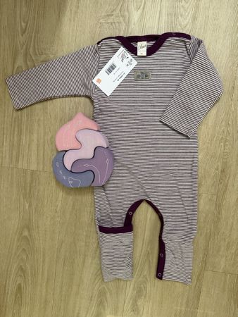 Neu Lilano Wolle/Seide Strampler mit Beinumschlag Grösse 68