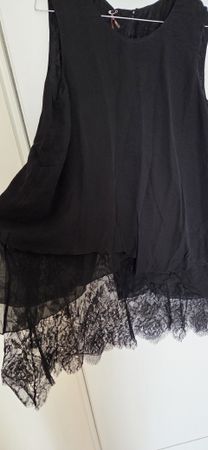 Ermanno Scervino Top Schwarz Grösse 40 Spitze und Seide