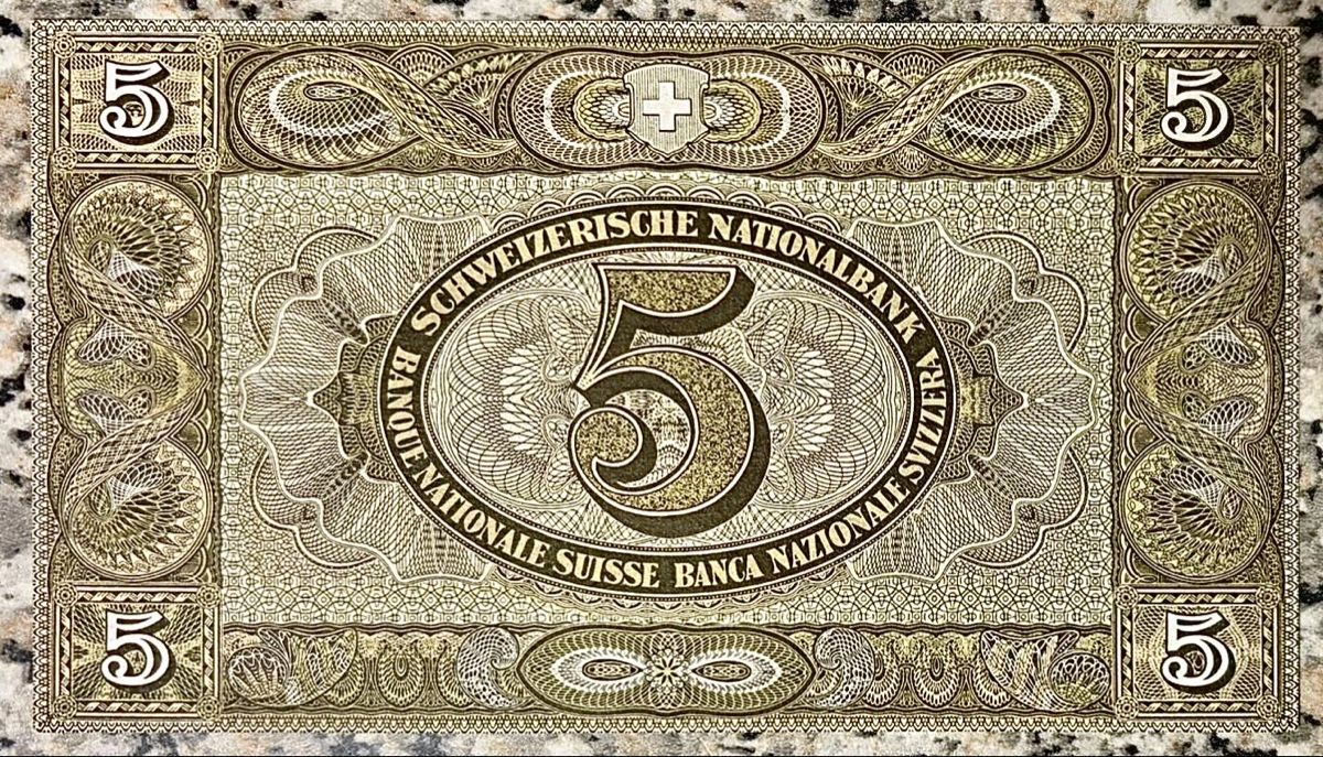 Banconote: 5 Franks Schweiz 1952!!! UNC!!! – Nuovo (secondo la descrizione) da Oberentfelden venduto da NunoLouro 1