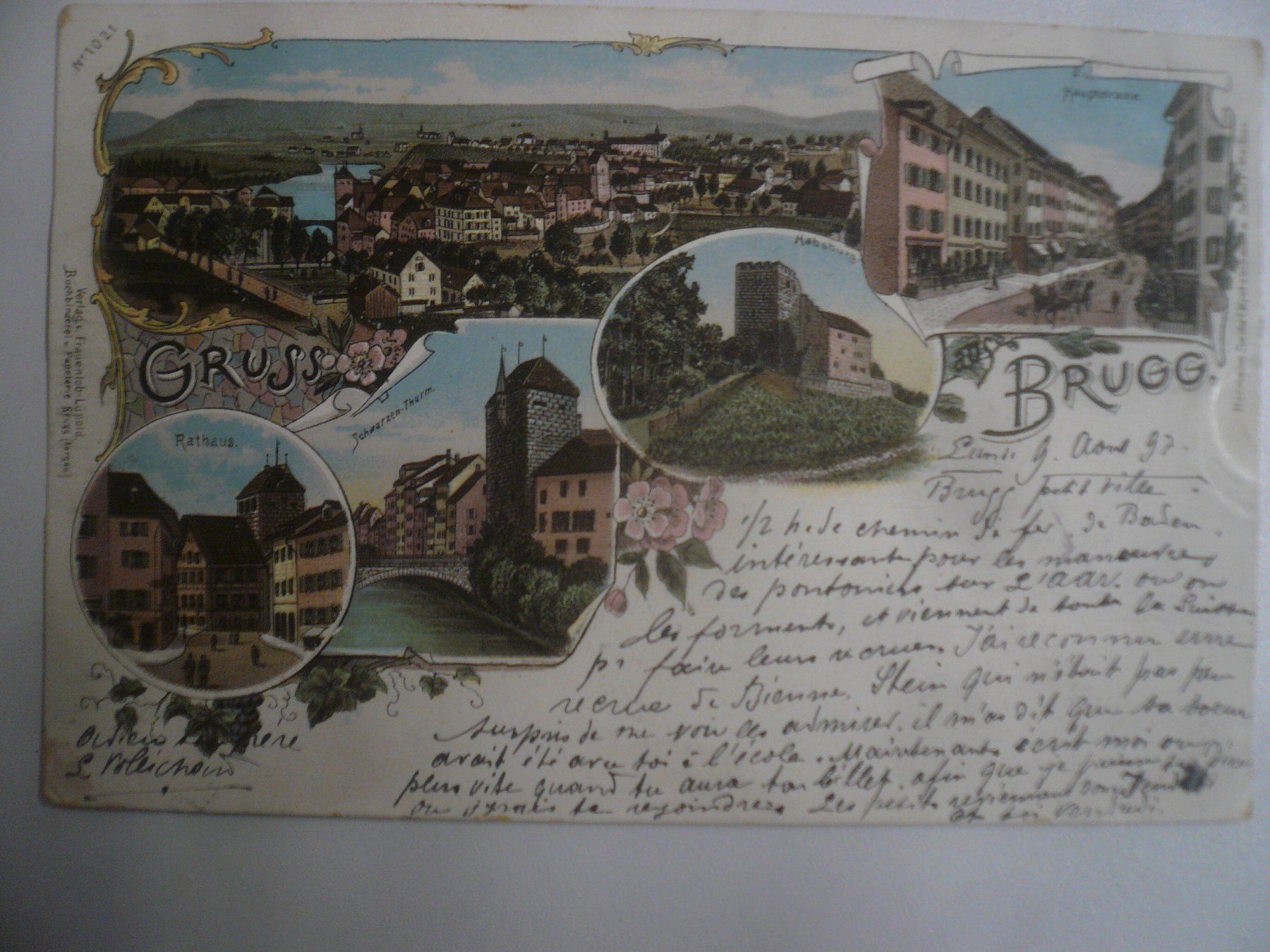 Ansichtskarten: farbigeLithoAK BRUGG – Gebraucht aus Oberhofen am Thunersee von luuping99