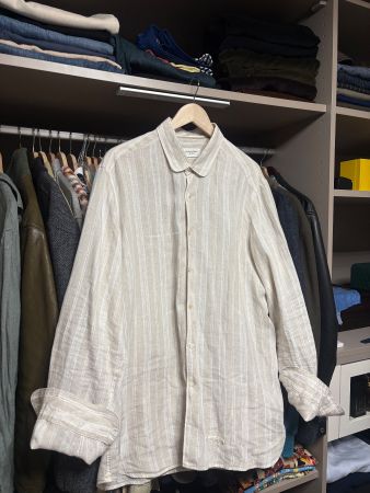 Herren Hemd Tintoria Mattei 954 gestreift beige fast neue 🔝