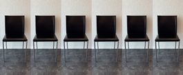 6 Sühle, Deville Lederstuhl Schwarz, Interio