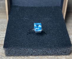 Blautopas Ring Silber 925 vergoldet 💎✨