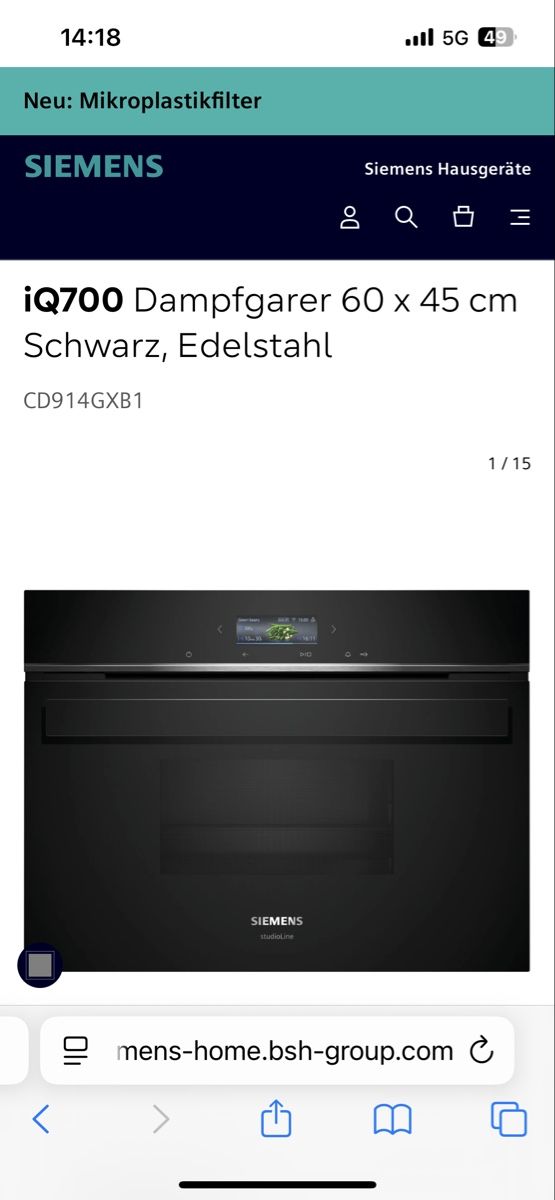 Siemens Appareils de cuisine: Siemens Studiolien - Steamer, Dampfgarer – Neuf avec emballage d'origine à Grenchen par Dani_c01 4
