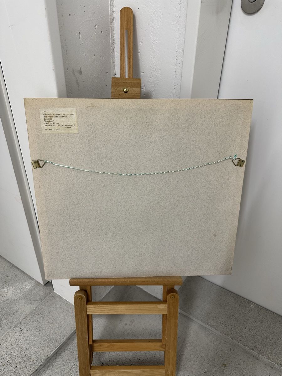 Incisioni: Handkolorierter Stich "Spring" von John Dearman Goldrahmen  – Usato da Ebikon venduto da Gaenggeliwaar 7