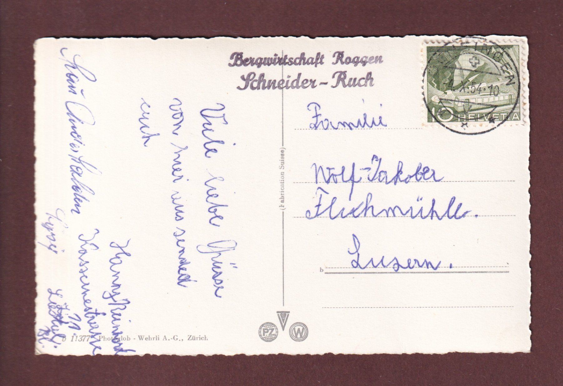 Cartoline postali: OENSINGEN - Ravellen - 1954 – Usato da Pully venduto da nicecards 1