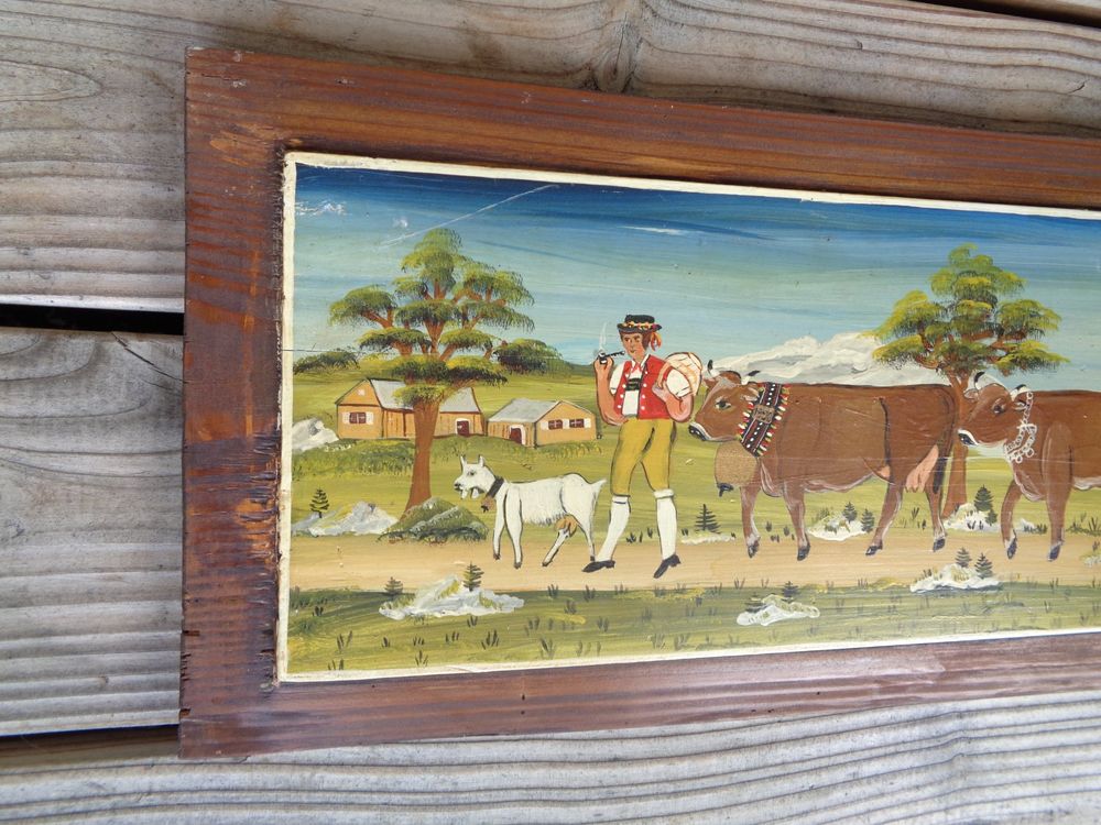 APPENZELLER BILD SIGN. BAUERNMALEREI NAIVE MALEREI ALPAUFZUG (Gebraucht ...