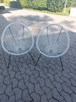 2 Gartenstühle Akapulko Weiss Metallgestell guter Zustand