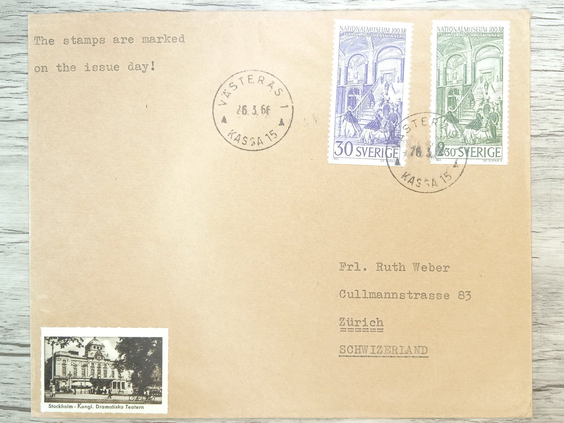 Tutti i francobolli: TR69 Enveloppe + Timbre Suede 1966 – Usato da Cousset venduto da Patrick_Collections
