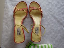 Alberta Ferretti Philosophy Sandaletten rot gelb Grösse 39