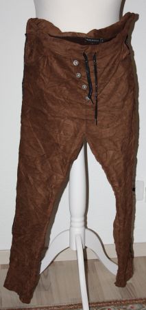 Hose Made Italy braun Knitterlook Gr. XL