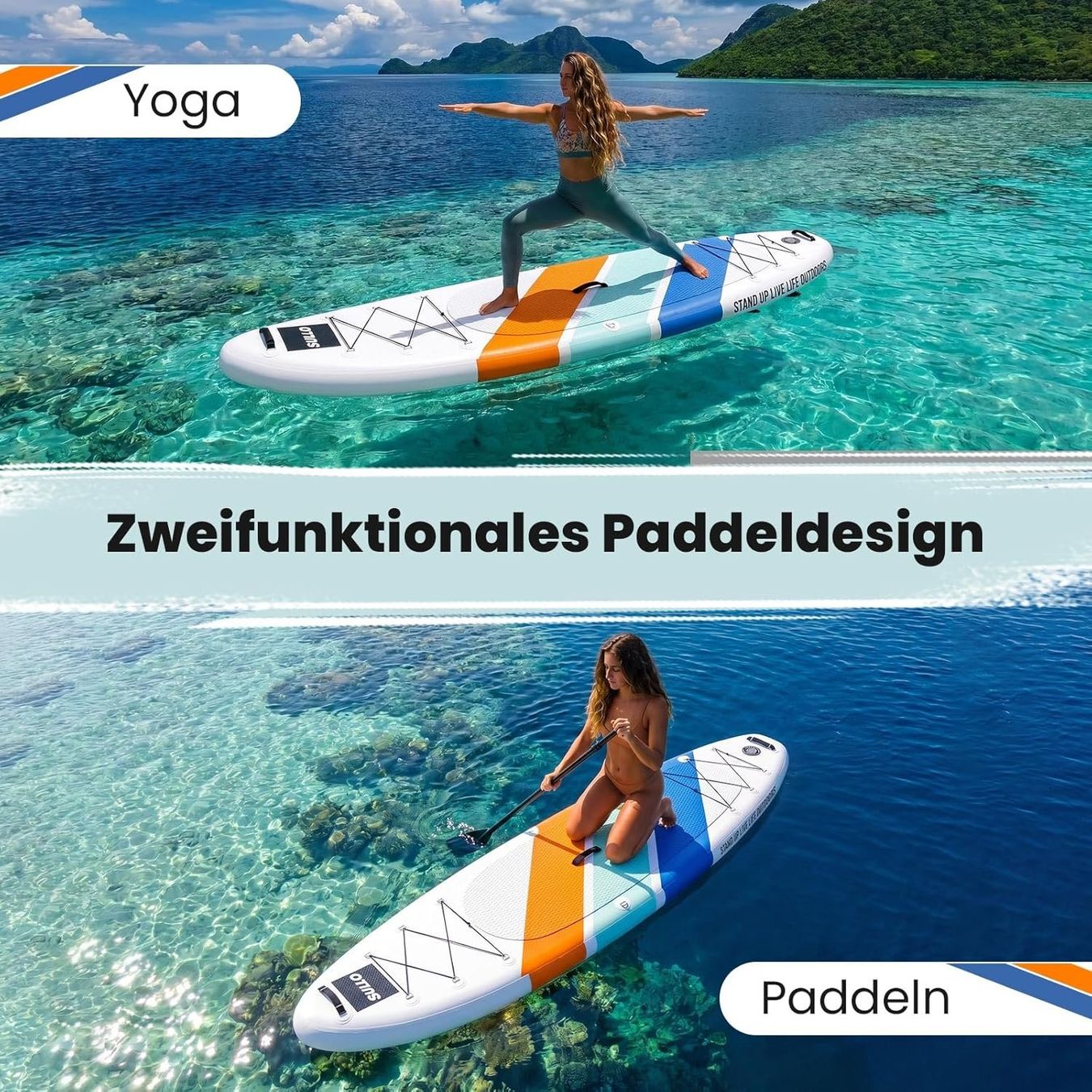 Tavole da surf e di nuoto: SUP Board 320cm Stand Up Paddle Board aufblasbar Set 160kg – Nuovo e nell'imballaggio originale da Wittenbach venduto da VELARO 4