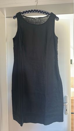 Schwarzes Sommerkleid Gr.40 aus Leinen