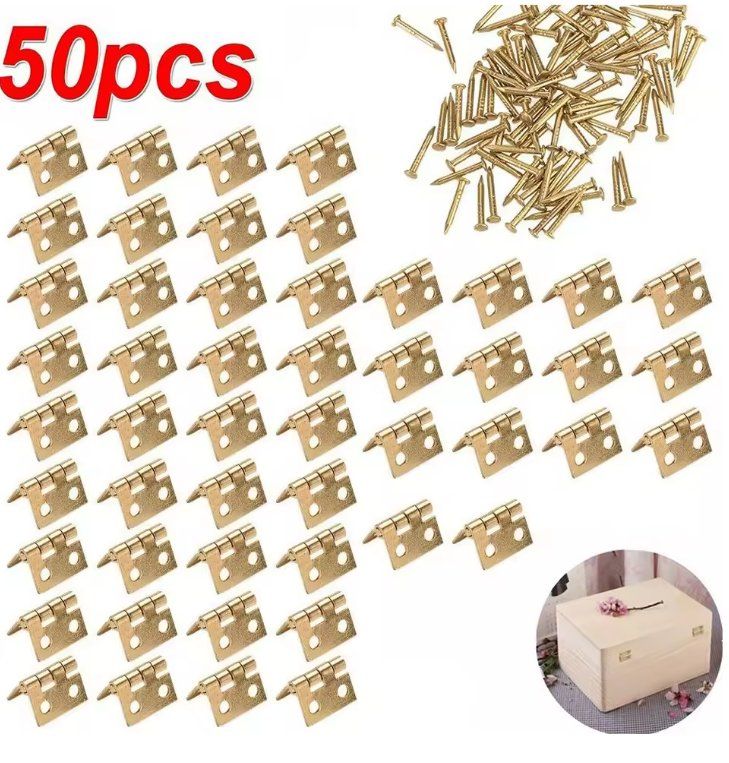 Alle Werkzeuge: 50x Mini Scharniere mit Nägeln 8x10mm Messing – Neu und originalverpackt aus Dintikon von sibru3 1