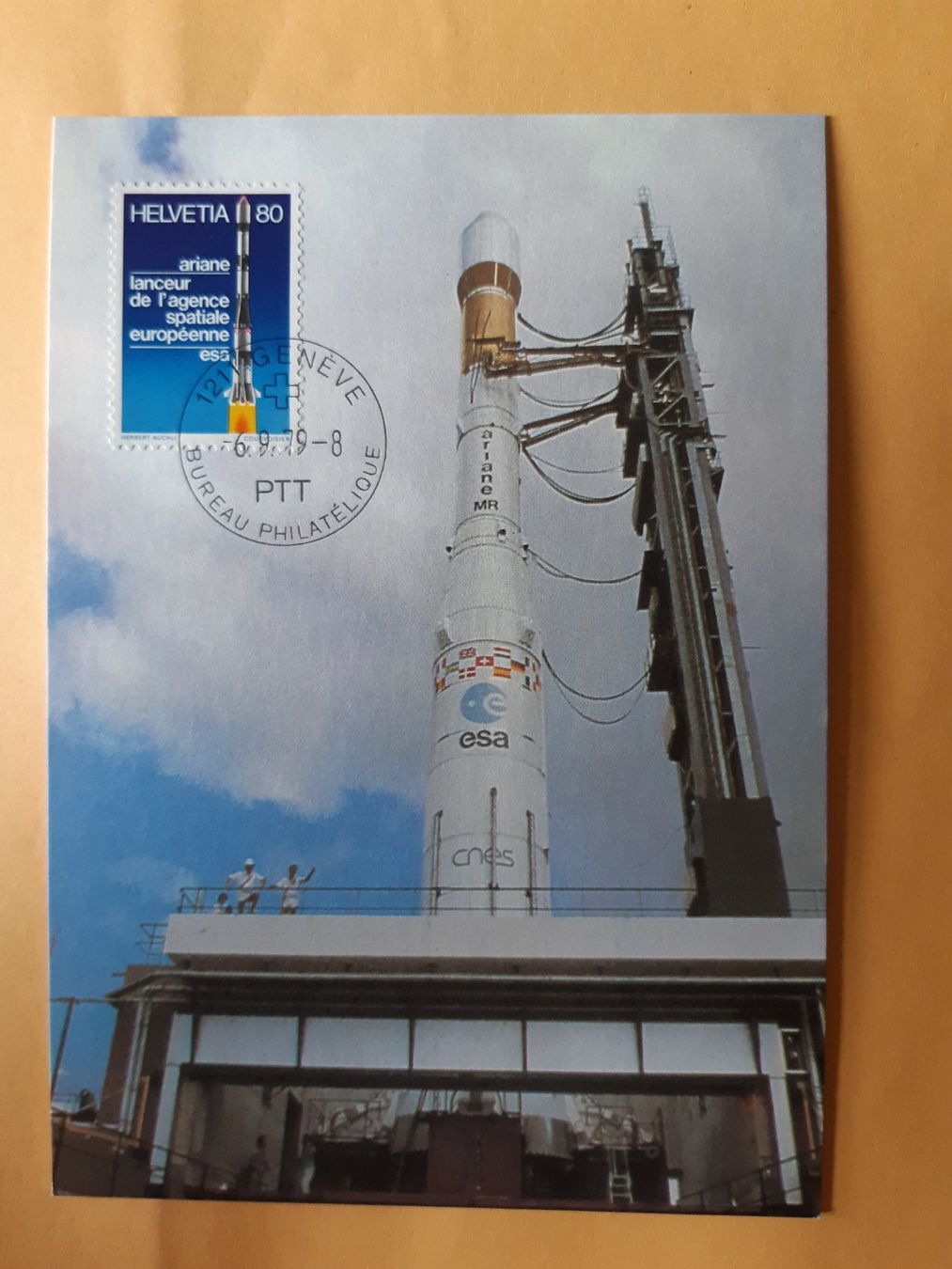 Ansichtskarten: Ariane Rakete Postkarte PTT 1985 mit Marke – Neu (gemäss Beschreibung) aus Wattwil von yburgler