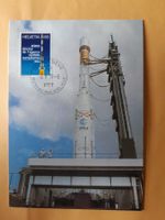Ariane Rakete Postkarte PTT 1985 mit Marke