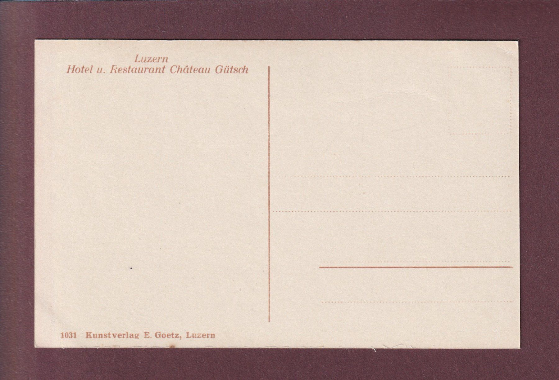 Cartoline postali: LUZERN - Hotel Gütsch – Usato da Pully venduto da nicecards 1