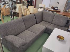 Ecksofa grau Stoff