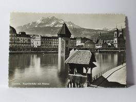Luzern , Kapellbrücke mit Pilatus , Feldpost