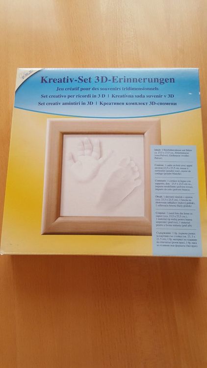 Mammut 3D Erinnerungen-Abdruck-Set – Bilderrahmen Mit Modelliermasse Für 1 Abdruck & 12 Fotos