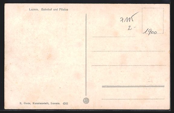 Cartoline postali: AK Luzern, Bahnhof und Pilatus – Usato da Berlin venduto da bartko-reher 1