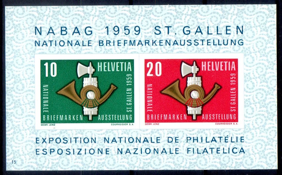 Tutti i francobolli: NABAG 1959 ST. GALLEN BLOCK ** POSTFRISCH ** - CC59 – Nuovo (secondo la descrizione) da Losone venduto da EM2019