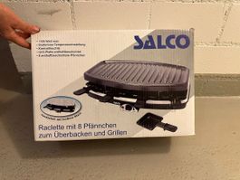Raclette-Grill von Salco, neuwertig mit 8 Pfännchen!