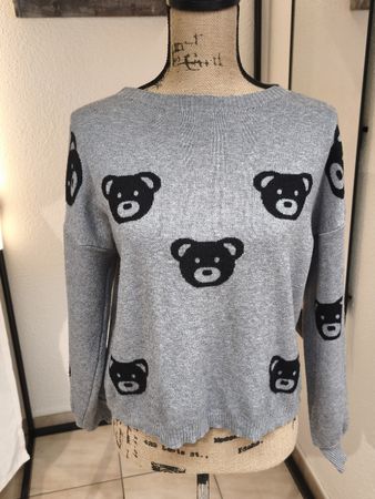 Damen Pullover Today grau Bären Motiv guter Zustand