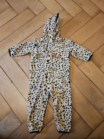 Mini Rodini Overall, Fleece, Gr. 68/74 Leopardenmuster