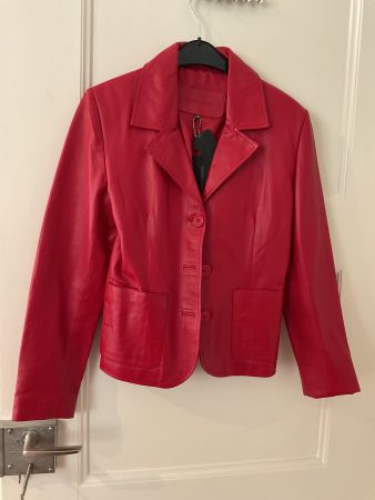 Neue Designer Echt Lederblazer in Chilired, Gr.40