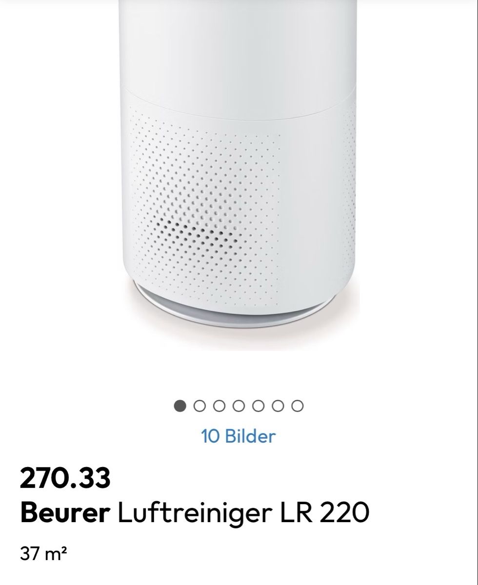 Beurer Purificatori d'aria: Luftreiniger Beurer LR 220 neu – Nuovo e nell'imballaggio originale da Winterthur venduto da Sunshineandrain 1