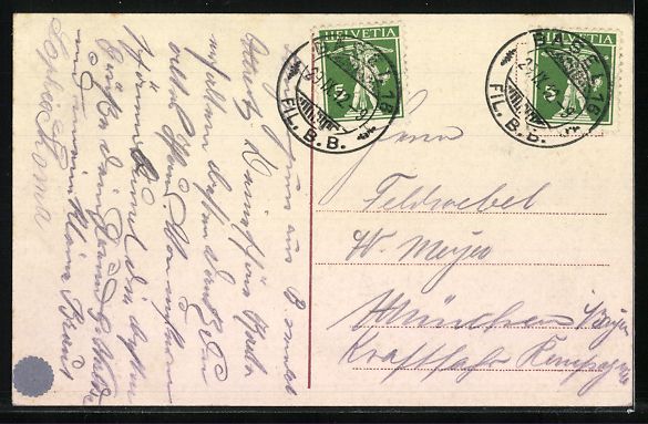 Cartoline postali: Basel, St. Jakobdenkmal, Wappen der Kant – Usato da Berlin venduto da bartko-reher 1