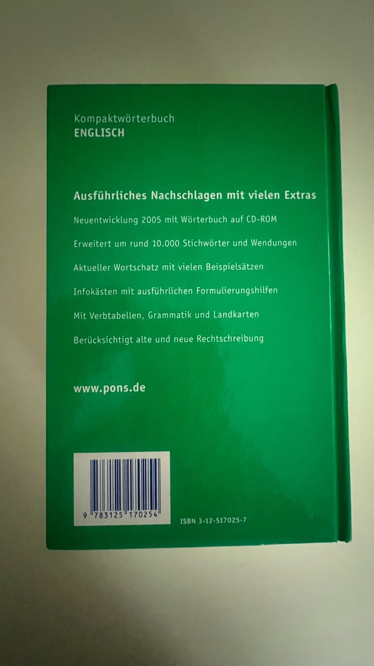 Libri: Pons Kompaktwörterbuch Englisch-Deutsch inkl. CD-Room – Usato da Kehrsatz venduto da Louvitesse 2