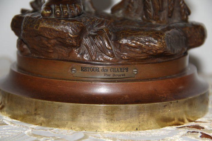 Sculture & Statue: Antique sculpture en bronze signe . – Usato da Praz (Vully) venduto da pikuluka1 8