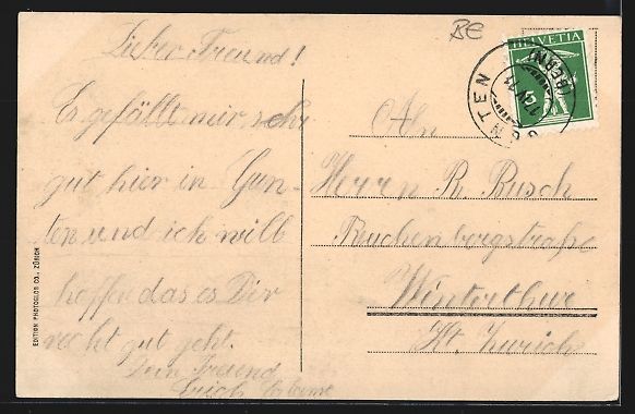 Ansichtskarten: AK Gunten, Haus am Thunersee, 1911 – Gebraucht aus Berlin von bartko-reher 1
