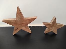 2 Holzsterne Deko Sterne Weihnachten 
