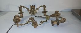 Wandleuchte aus Messing, 4-teiliges Set, Vintage. (nov674)