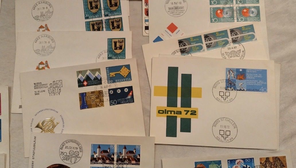 Tutti i francobolli: 31 Schweizer Ersttagsbriefe + Sonderbriefe – Nuovo (secondo la descrizione) da Pfäffikon ZH venduto da estrela7 4