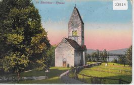 Zürich-See - Ufenau - Huttengrab und Kirche - Litho