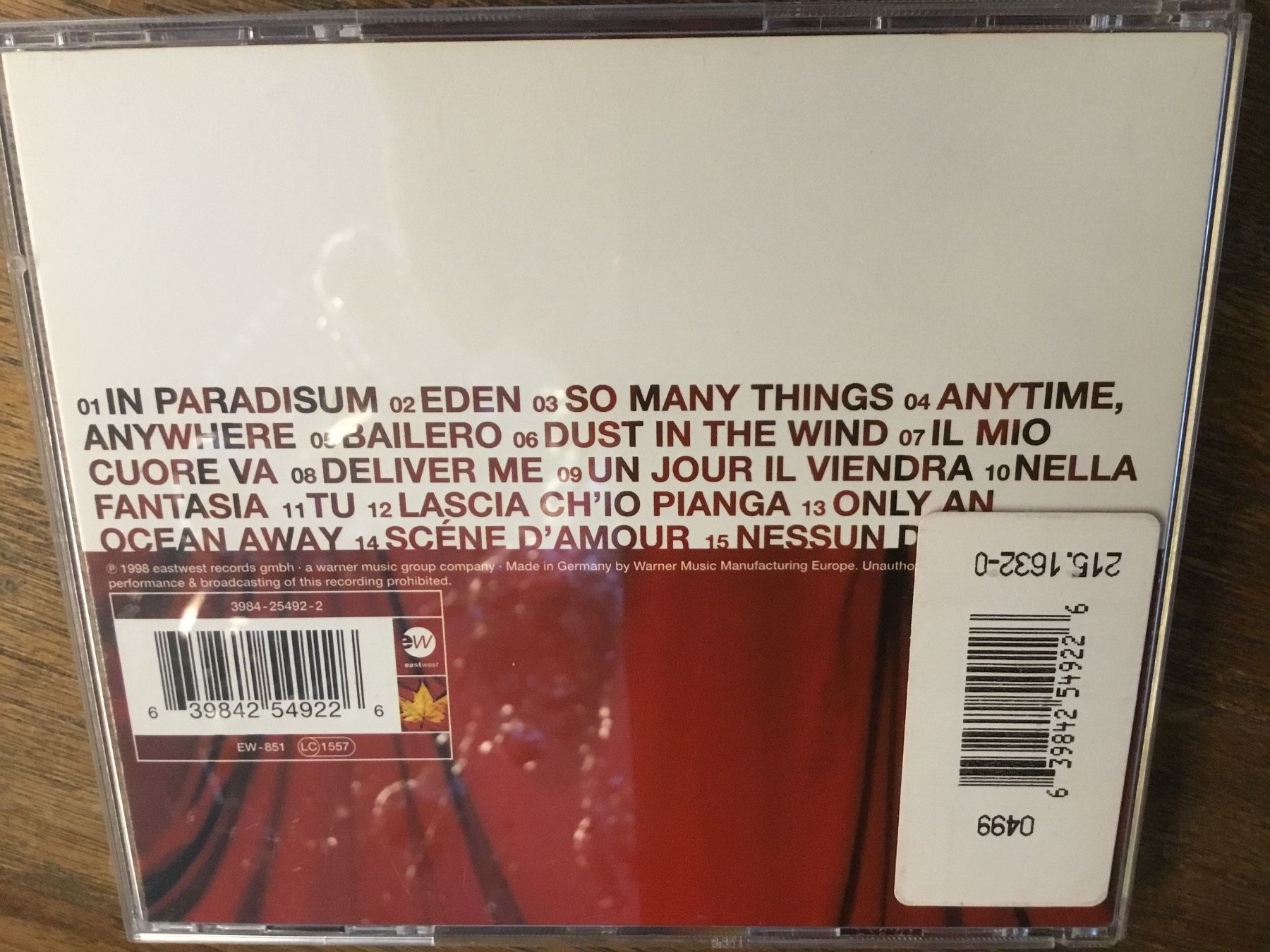 CD: Sarah Brightman - Eden - CD - – Usato da Thierachern venduto da sweden08 1