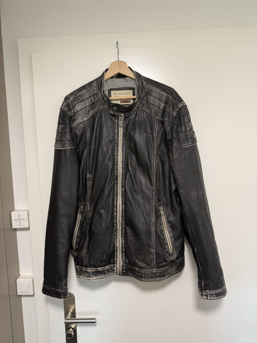 Giacche: Milestone Lederjacke Used Look Schwarz – Usato da Dübendorf venduto da bay_yg29