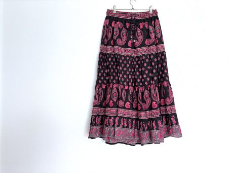 Boho Maxirock Rock Jupe Kleid Gr.M Baumwolle