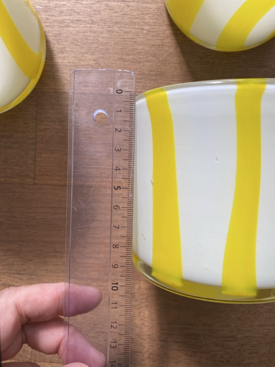 Kerzenständer: Trendige Windlichter gelb/weiss gestreift – Neu (gemäss Beschreibung) aus Thalwil von Alice015 3
