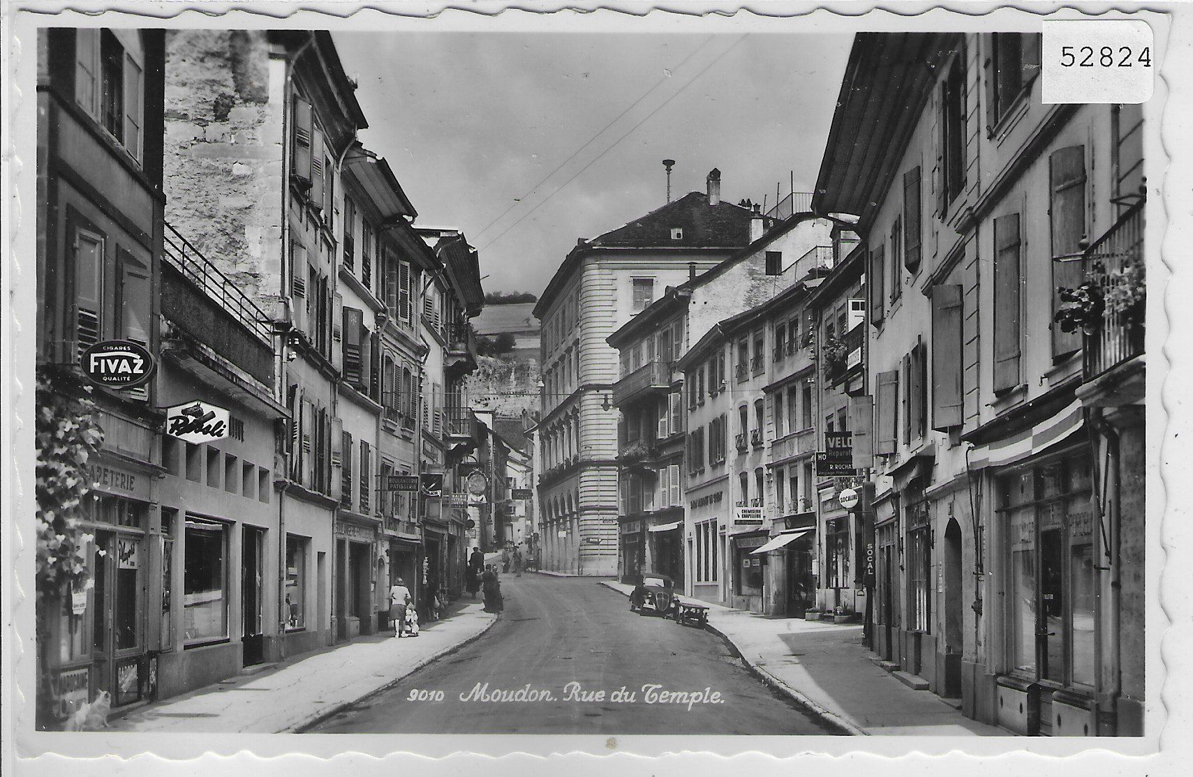 Cartoline postali: Moudon - Rue du Temple - animee – Usato da Ettingen venduto da Kartenplanet