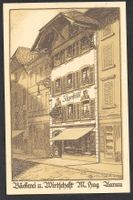 Aarau Bäckerei und Wirtschaft M. Hug Künstlerkarte