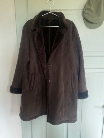 Brauner Wildleder Wintermantel Gr. M/L