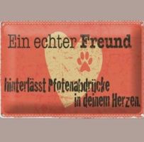 🔥 PFOTENABDRÜCKE IM HERZEN Blechschild 🎀 12x18cm OVP 🔥